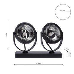 Surface-mounted fixture Lugar Black 2xAR111 GU10 Surface-mounted fixture Lugar Black 2xAR111 GU10