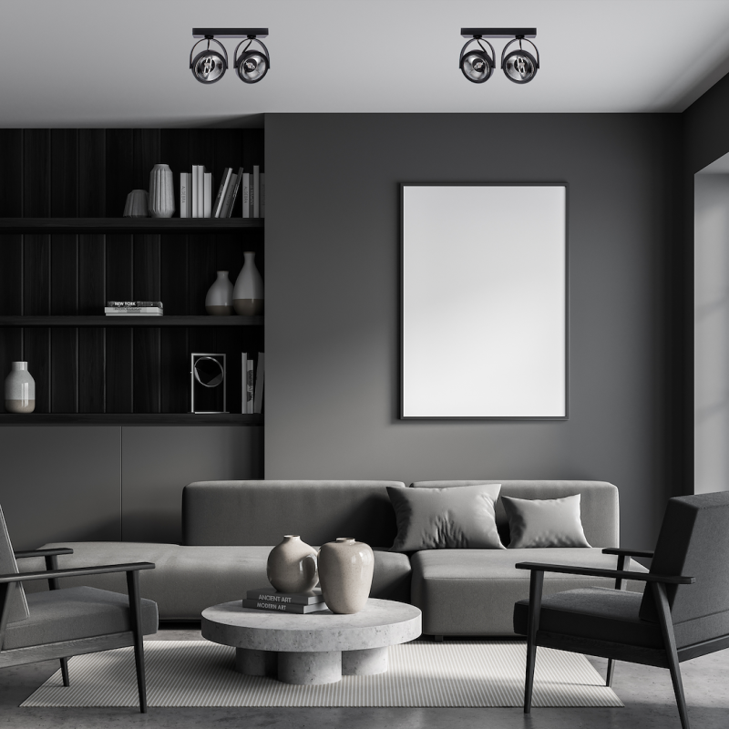 Luminaria de superficie Lugar Negro 2xAR111 GU10 Luminaria de superficie Lugar Negro 2xAR111 GU10