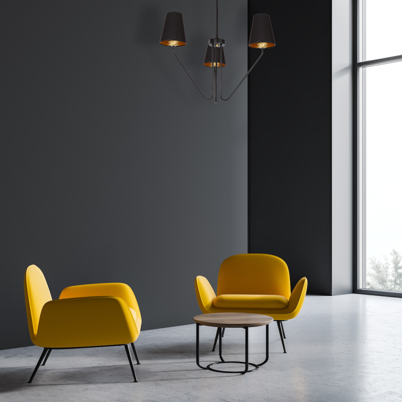 Żyrandol VICTORIA BLACK 3xE27 Żyrandol VICTORIA BLACK 3xE27
