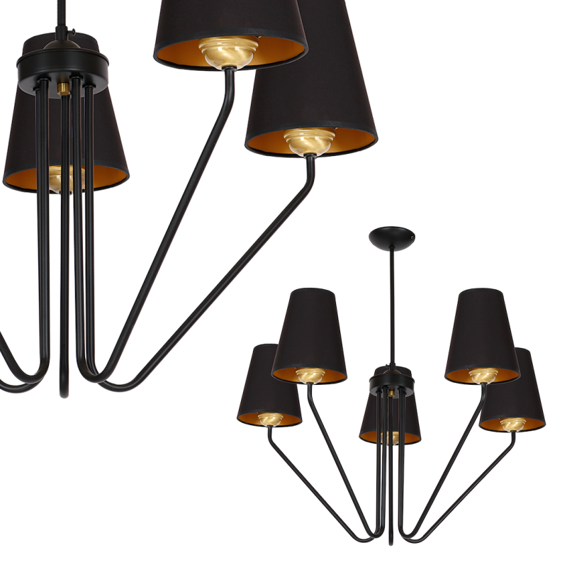 Żyrandol VICTORIA BLACK 5xE27 Żyrandol VICTORIA BLACK 5xE27