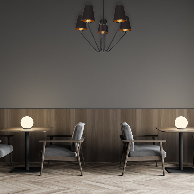 Żyrandol VICTORIA BLACK 5xE27 Żyrandol VICTORIA BLACK 5xE27