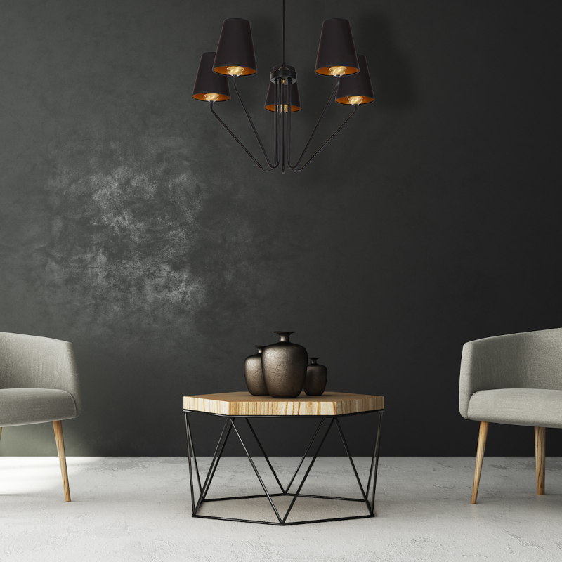 Żyrandol VICTORIA BLACK 5xE27 Żyrandol VICTORIA BLACK 5xE27