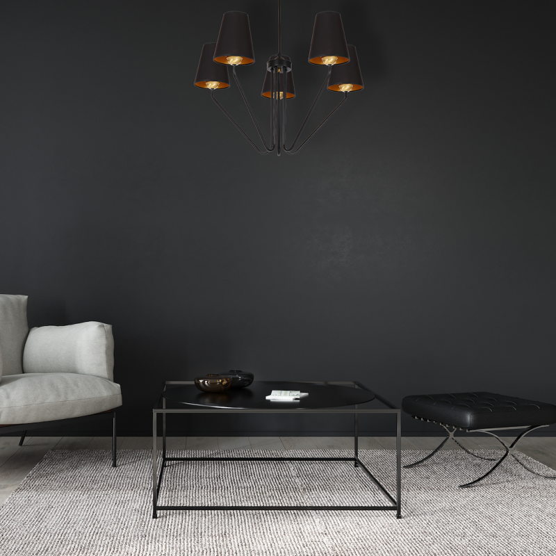 Żyrandol VICTORIA BLACK 5xE27 Żyrandol VICTORIA BLACK 5xE27