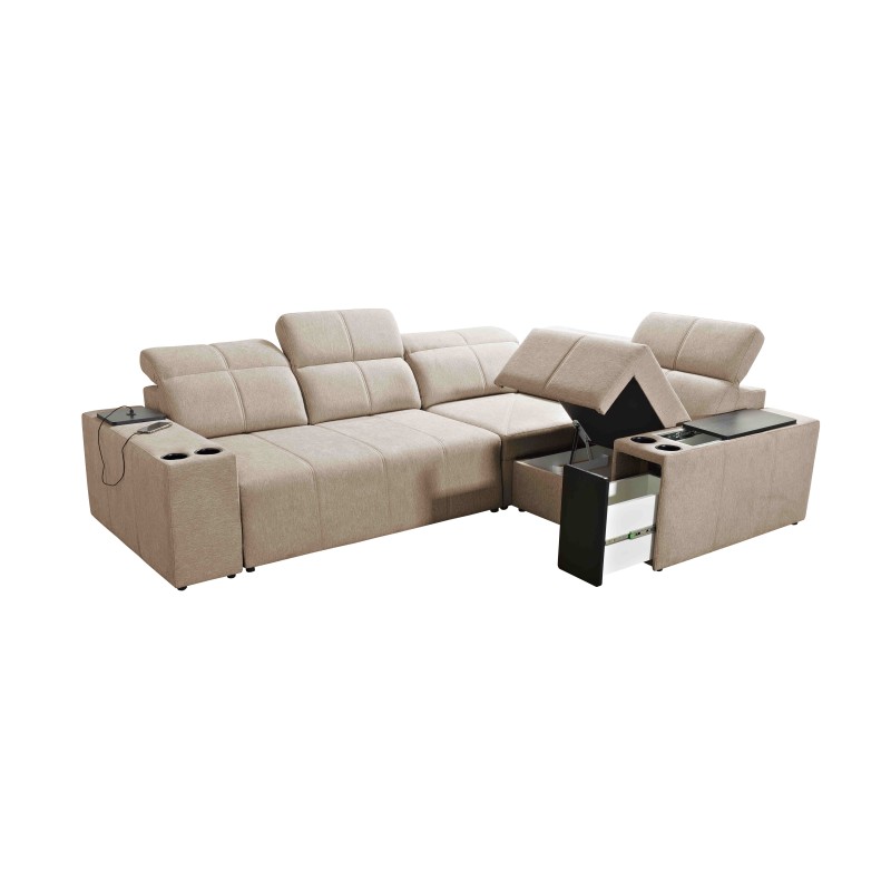 Milano II Corner Sofa with Sleeping Function – Woven Fabric, Verita 76 Verita 09 Milano II Corner Sofa with Sleeping Function – Woven Fabric, Verita 76 Verita 09