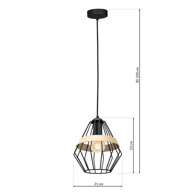 Lampa wisząca CLIFF BLACK 1xE27 Lampa wisząca CLIFF BLACK 1xE27
