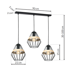 Lampa wisząca CLIFF BLACK 3xE27 Lampa wisząca CLIFF BLACK 3xE27