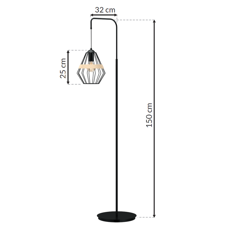 Lampa stojąca CLIFF BLACK 1xE27 Lampa stojąca CLIFF BLACK 1xE27