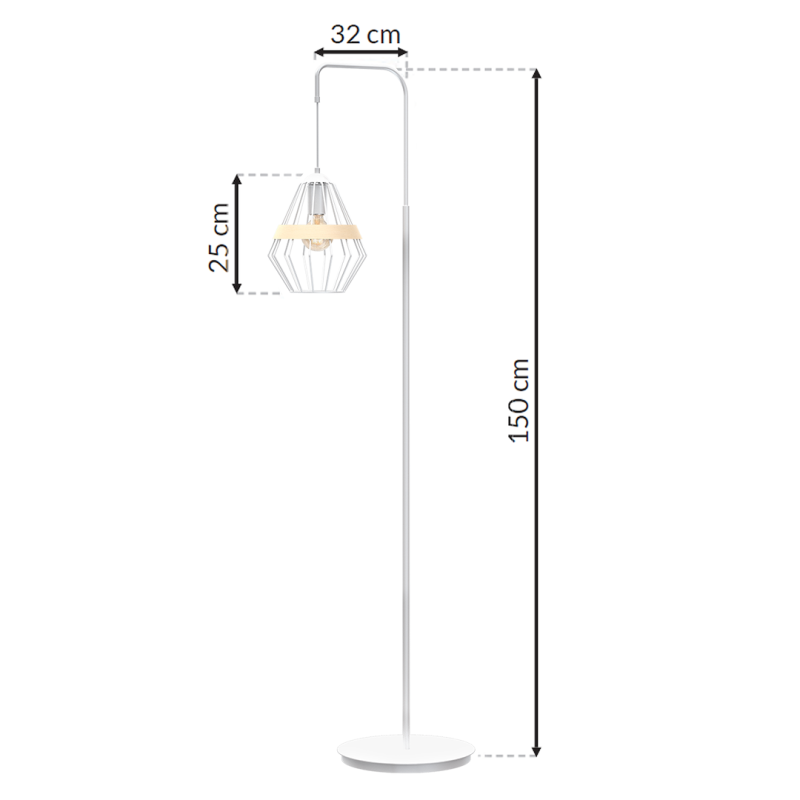 Cliff Floor Lamp 1xE27 White Cliff Floor Lamp 1xE27 White