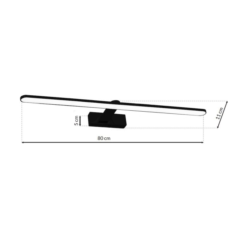 Kinkiet SPLASH BLACK 80cm 16W LED Kinkiet SPLASH BLACK 80cm 16W LED