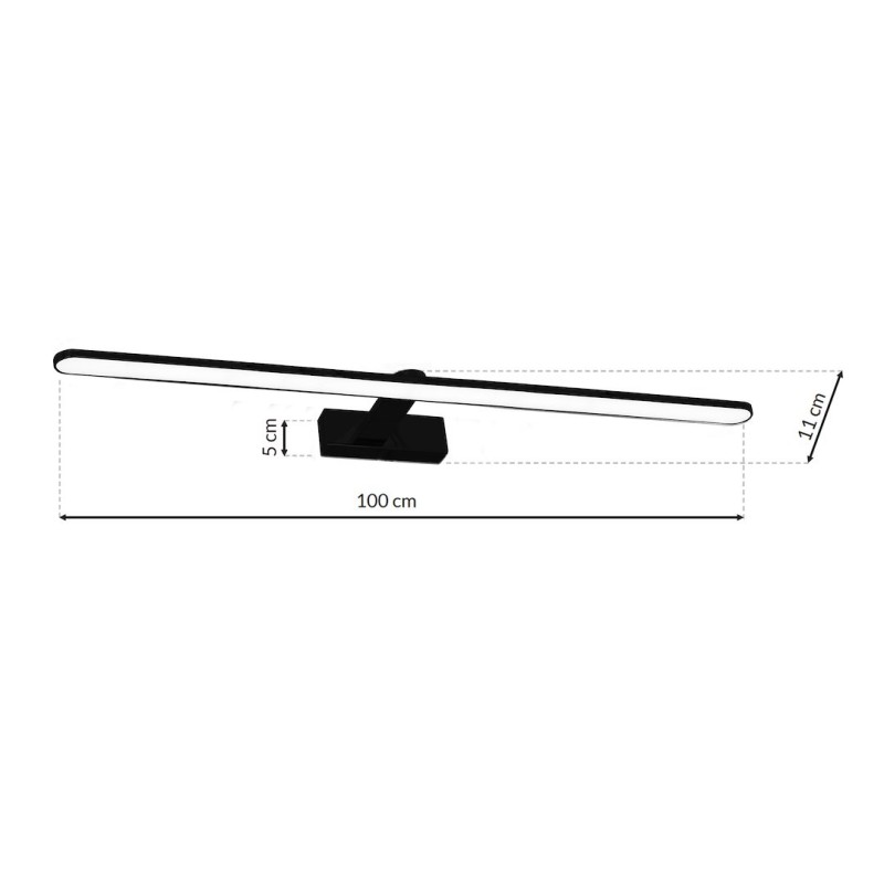 Kinkiet SPLASH BLACK 100cm 21W LED Kinkiet SPLASH BLACK 100cm 21W LED