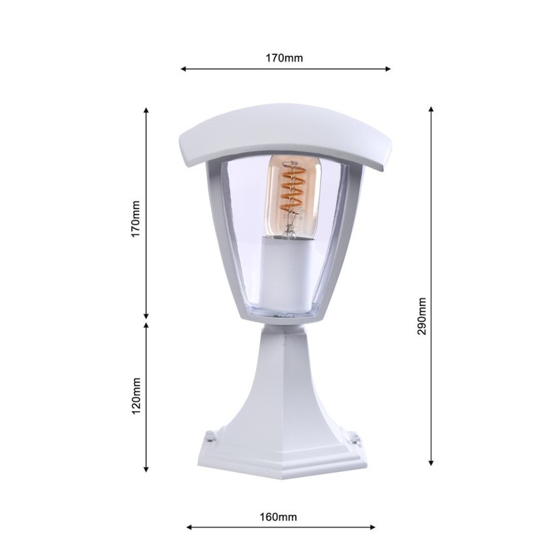 Lampa ogrodowa stojąca Fox 1xE27 Mała Biały Lampa ogrodowa stojąca Fox 1xE27 Mała Biały