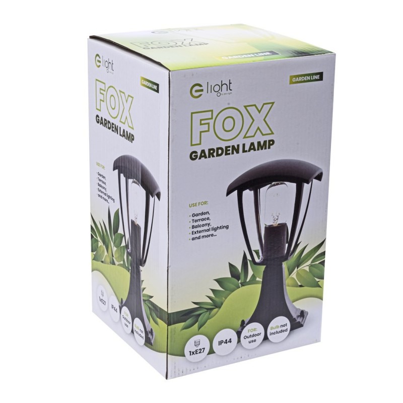 Lampa ogrodowa stojąca FOX BLACK 1xE27 Mała Lampa ogrodowa stojąca FOX BLACK 1xE27 Mała
