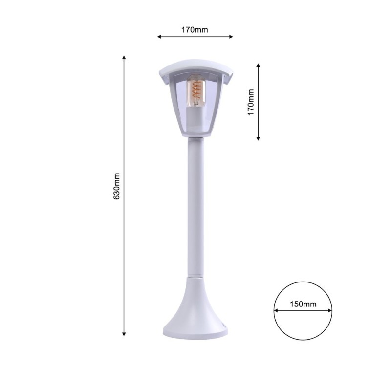 Lampa ogrodowa stojąca Fox 1xE27 Duża Biały Lampa ogrodowa stojąca Fox 1xE27 Duża Biały