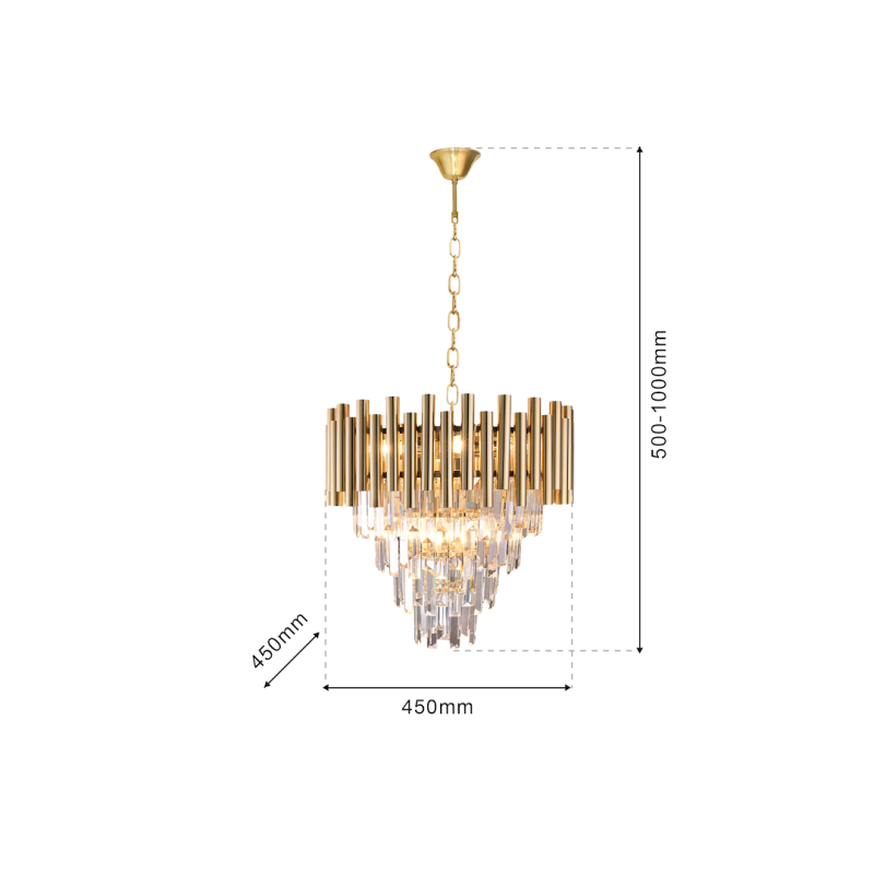 Żyrandol MADISON GOLD 9xE14 Żyrandol MADISON GOLD 9xE14