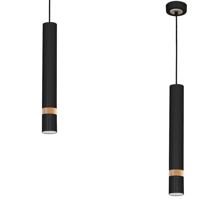 JOKER BLACK/WOOD Pendant Lamp 1xGU10