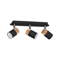 Ceiling lamp JOKER BLACK/WOOD 3xGU10
