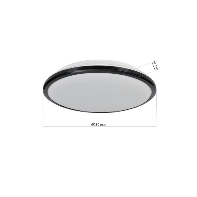 Plafon TERMA BLACK 18W LED IP44 Ø280 mm Plafon TERMA BLACK 18W LED IP44 Ø280 mm