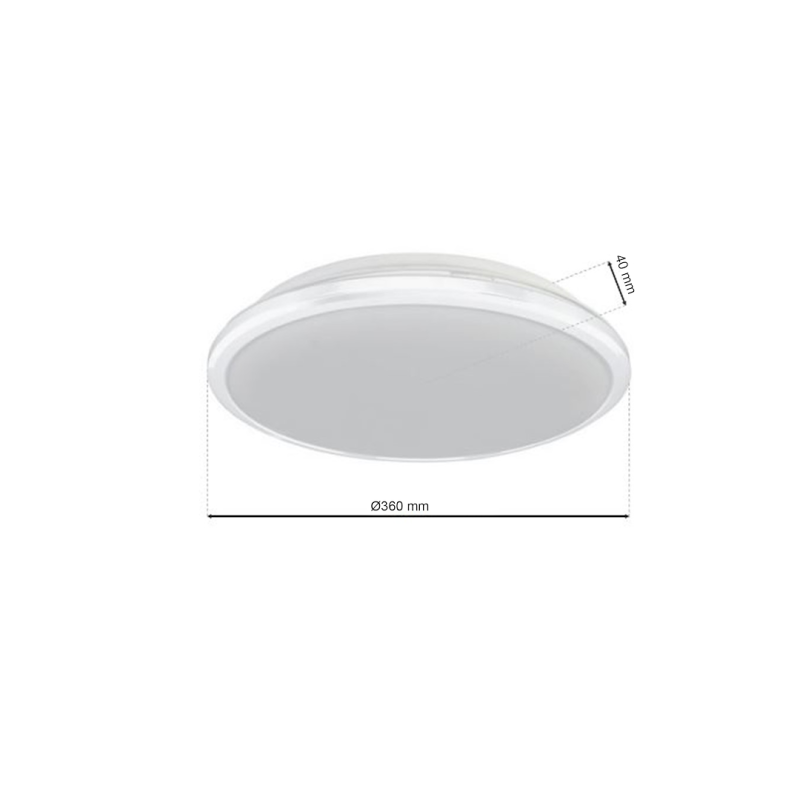 Plafon TERMA WHITE 24W LED IP44 Ø360 mm Plafon TERMA WHITE 24W LED IP44 Ø360 mm