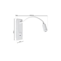 Lampka nocna BASE 8W+2W WHITE Lampka nocna BASE 8W+2W WHITE