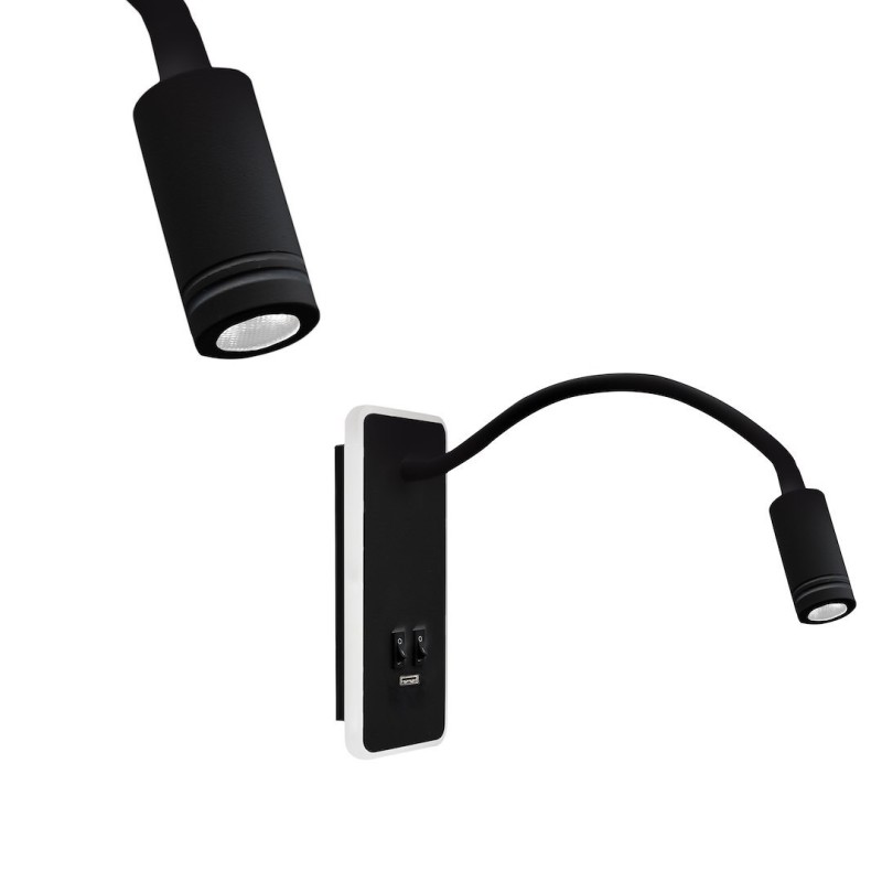 Lampka nocna BASE 8W+2W BLACK Lampka nocna BASE 8W+2W BLACK