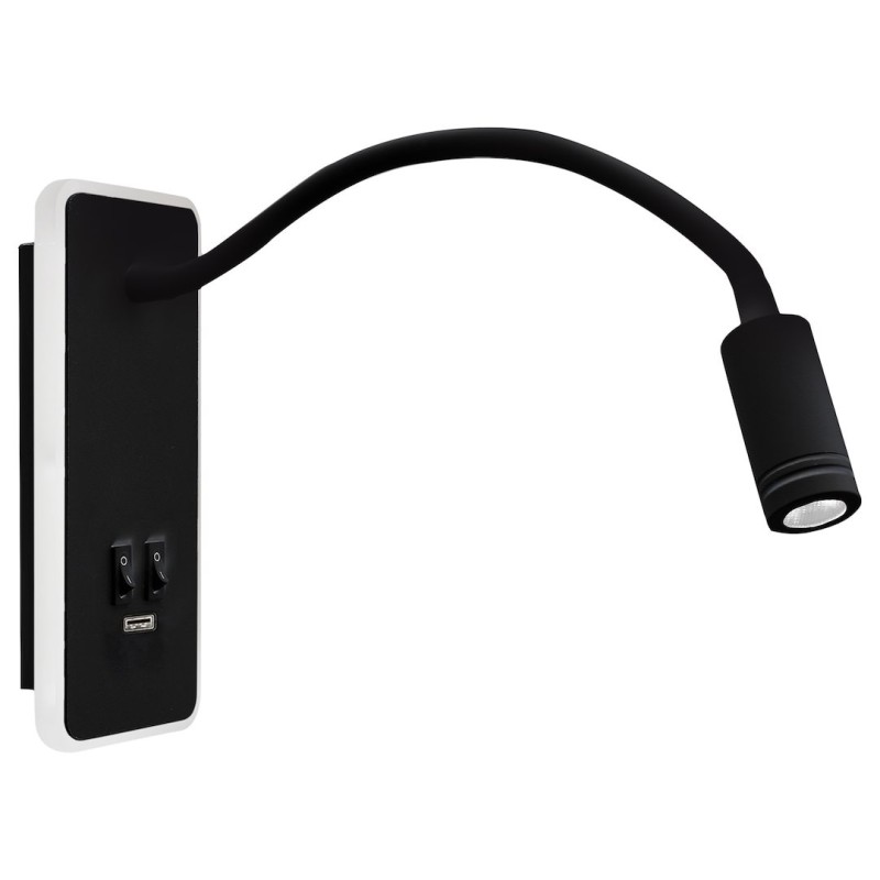 Lampka nocna BASE 8W+2W BLACK Lampka nocna BASE 8W+2W BLACK