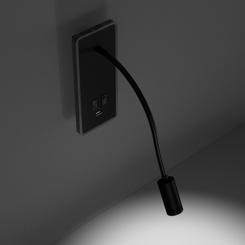 Lampka nocna BASE 8W+2W BLACK Lampka nocna BASE 8W+2W BLACK