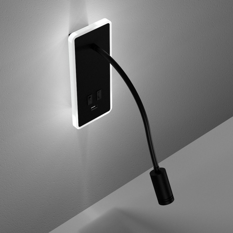 Lampka nocna BASE 8W+2W BLACK Lampka nocna BASE 8W+2W BLACK
