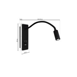 Lampka nocna BASE 8W+2W BLACK Lampka nocna BASE 8W+2W BLACK