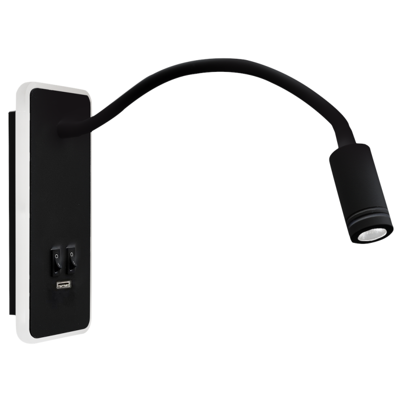 Lampka nocna BASE 8W+2W BLACK Lampka nocna BASE 8W+2W BLACK