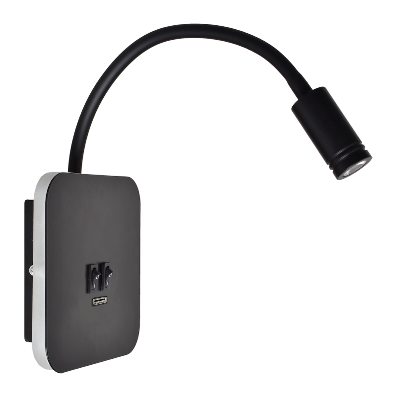 Lampka nocna BASE 8W+2W BLACK Lampka nocna BASE 8W+2W BLACK