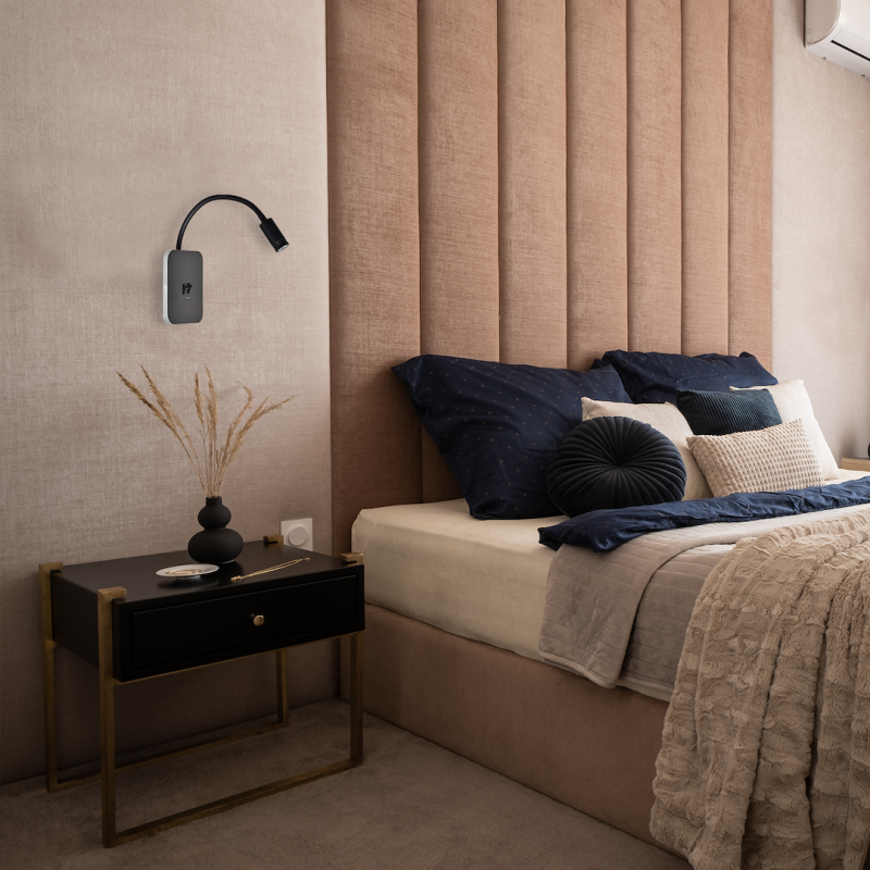 Lampka nocna BASE 8W+2W BLACK Lampka nocna BASE 8W+2W BLACK