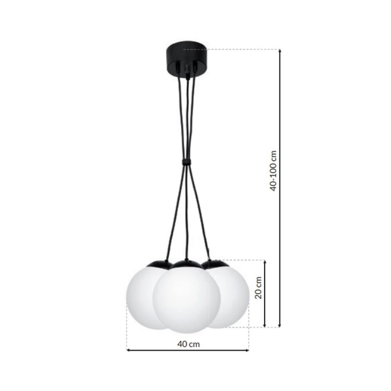 Lampa wisząca LIMA BLACK 3xE14 Lampa wisząca LIMA BLACK 3xE14