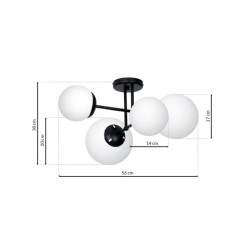 Lampa sufitowa LIMA BLACK 4xE14 Lampa sufitowa LIMA BLACK 4xE14