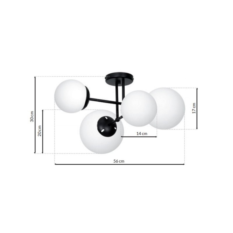 Lampa sufitowa LIMA BLACK 4xE14 Lampa sufitowa LIMA BLACK 4xE14