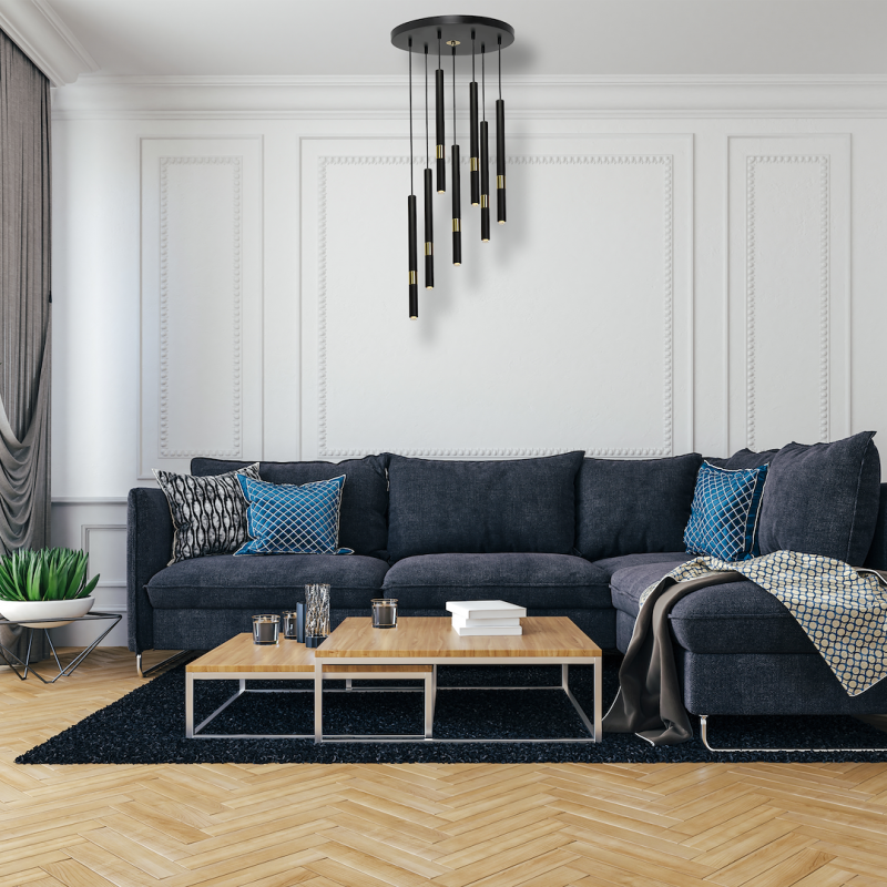 Lampa wisząca MONZA BLACK/GOLD 7xG9 8W Lampa wisząca MONZA BLACK/GOLD 7xG9 8W