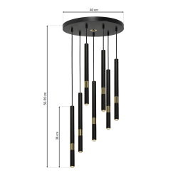 Lampa wisząca MONZA BLACK/GOLD 7xG9 8W Lampa wisząca MONZA BLACK/GOLD 7xG9 8W
