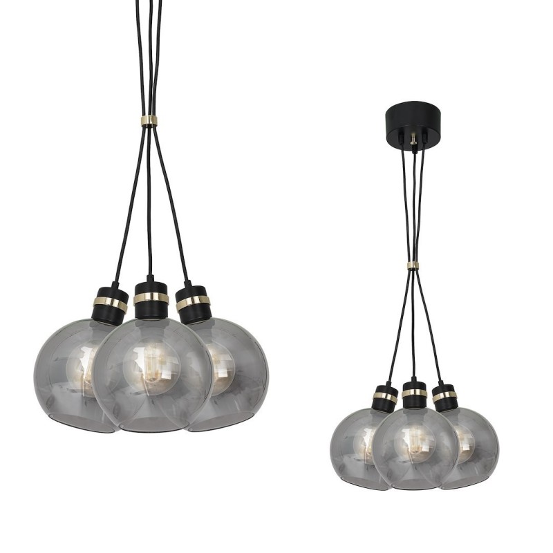 Lampa wisząca OMEGA BLACK/GOLD 3xE27 Lampa wisząca OMEGA BLACK/GOLD 3xE27