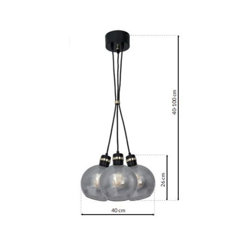 Lampa wisząca OMEGA BLACK/GOLD 3xE27 Lampa wisząca OMEGA BLACK/GOLD 3xE27