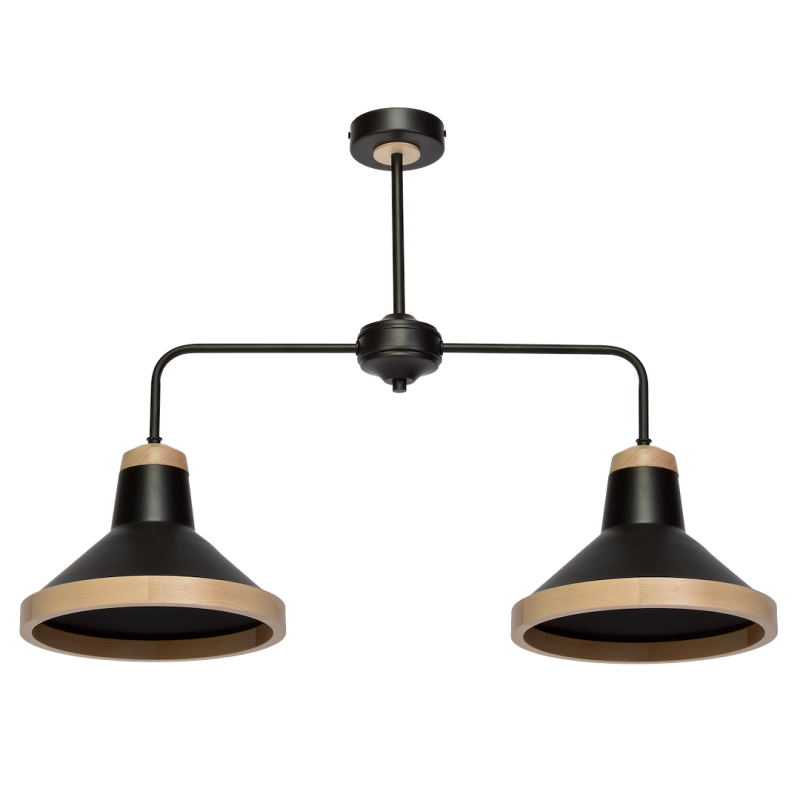 SALMA BLACK / WOOD Ceiling Lamp 2xE27 SALMA BLACK / WOOD Ceiling Lamp 2xE27