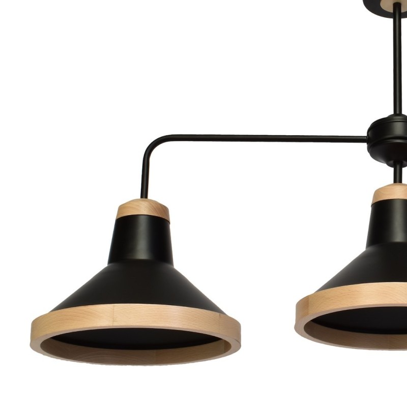 Ceiling lamp SALMA BLACK / WOOD 3xE27 Ceiling lamp SALMA BLACK / WOOD 3xE27