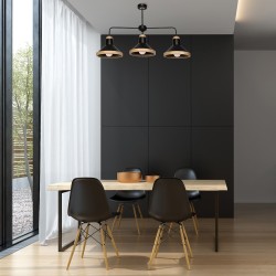 Ceiling lamp SALMA BLACK / WOOD 3xE27 Ceiling lamp SALMA BLACK / WOOD 3xE27