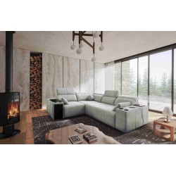 Milano II corner sofa with sleeping function – Woven Fabric, Verita 80 Verita 09
