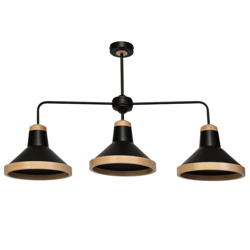 Ceiling lamp SALMA BLACK / WOOD 3xE27 Ceiling lamp SALMA BLACK / WOOD 3xE27