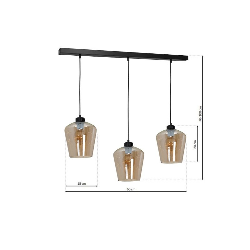 Lampa wisząca SANTIAGO AMBER 3xE27 Lampa wisząca SANTIAGO AMBER 3xE27