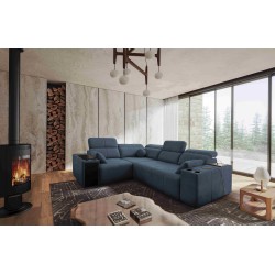 Milano II Corner Sofa with Sleeping Function – Woven Fabric, Verita 76 Verita 09