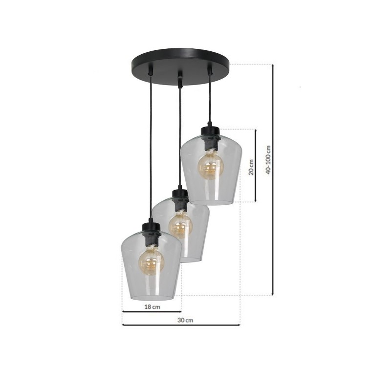 Lampa wisząca SANTIAGO CLEAR 3xE27 Lampa wisząca SANTIAGO CLEAR 3xE27