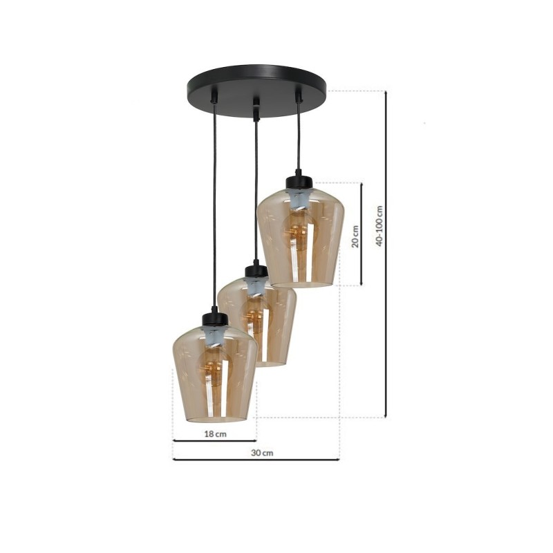 Lampa wisząca SANTIAGO AMBER 3xE27 Lampa wisząca SANTIAGO AMBER 3xE27