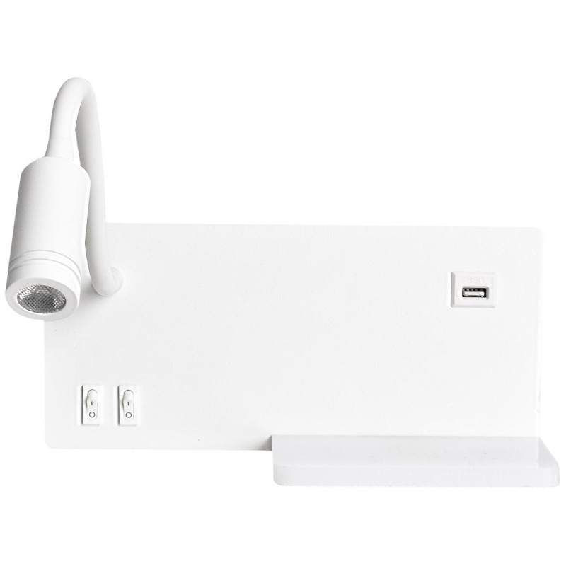 Lampa nocna z półką Shelf Led 4W+5W+2W lewa Biały Lampa nocna z półką Shelf Led 4W+5W+2W lewa Biały