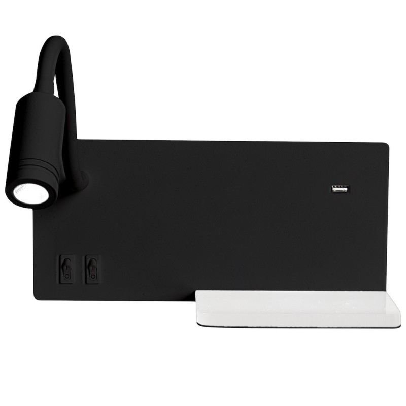 Lampa nocna z półką SHELF BLACK LED 4W+5W+2W Lampa nocna z półką SHELF BLACK LED 4W+5W+2W