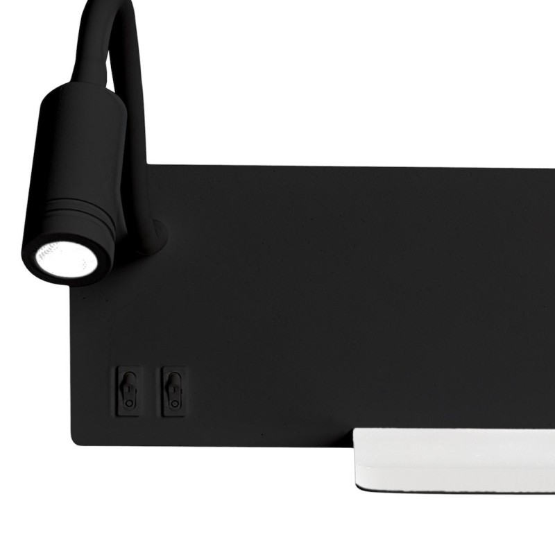 Lampa nocna z półką SHELF BLACK LED 4W+5W+2W Lampa nocna z półką SHELF BLACK LED 4W+5W+2W